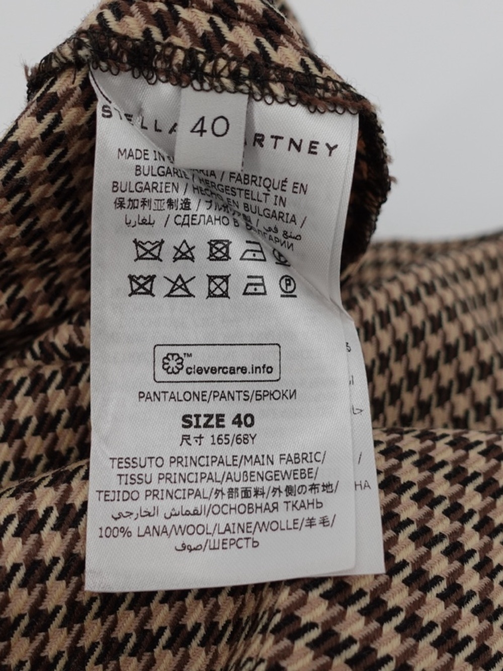 Stella Mccartney Mona Houndstooth Wool Flare Pants Women’s IT 40 - Picture 2 of 6